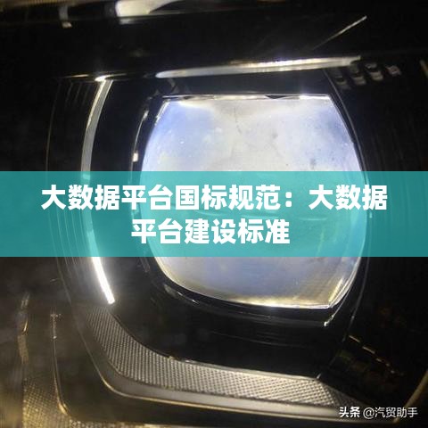 大数据平台国标规范：大数据平台建设标准 