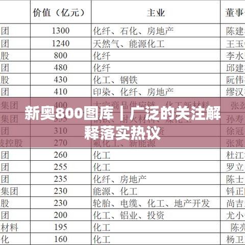 新奥800图库｜广泛的关注解释落实热议