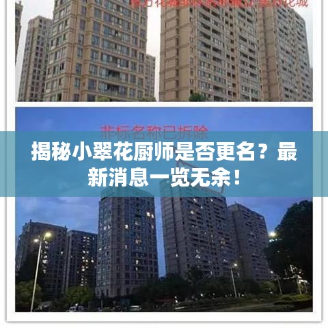 揭秘小翠花厨师是否更名？最新消息一览无余！