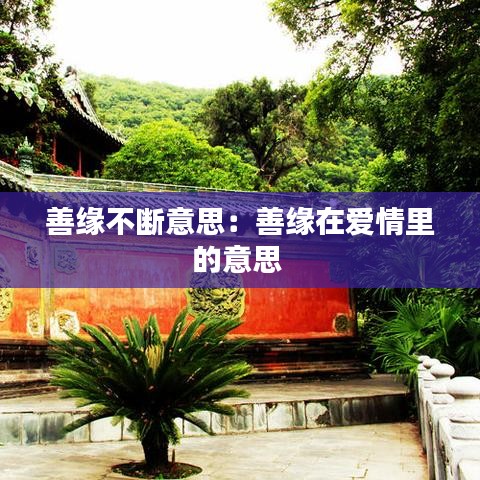 善缘不断意思：善缘在爱情里的意思 