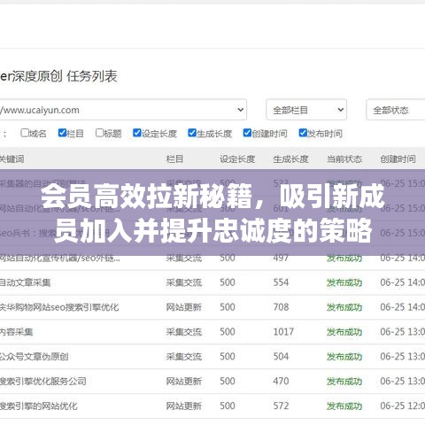 会员高效拉新秘籍，吸引新成员加入并提升忠诚度的策略
