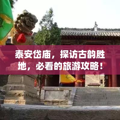 泰安岱庙，探访古韵胜地，必看的旅游攻略！