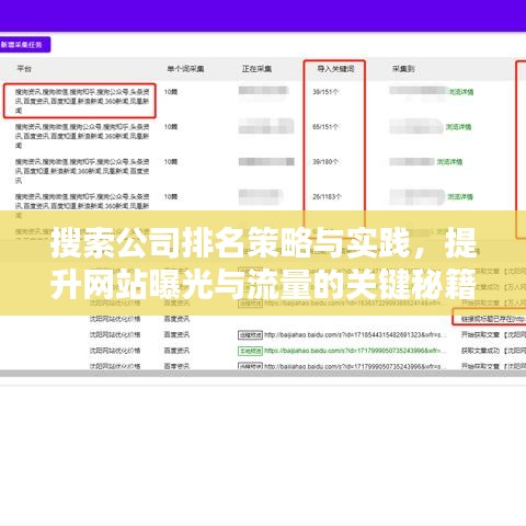 搜索公司排名策略与实践，提升网站曝光与流量的关键秘籍！