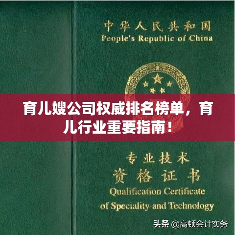 育儿嫂公司权威排名榜单，育儿行业重要指南！